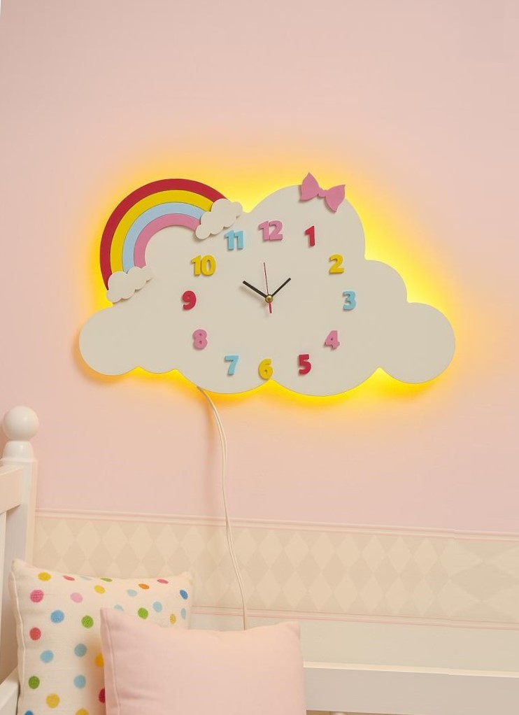 چراغ خواب کودک ابر ساعت دار