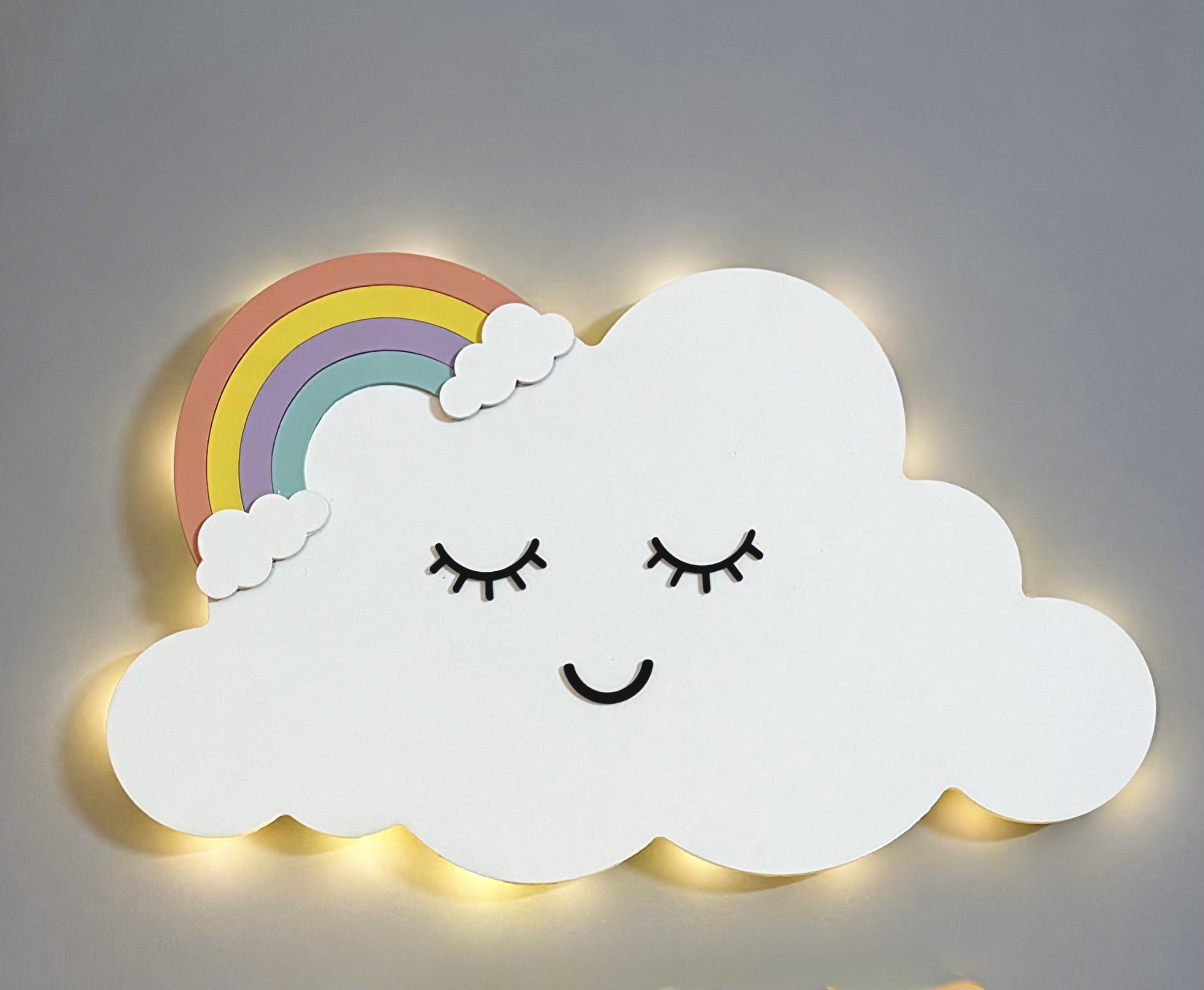 چراغ خواب کودک نورمخفی دیواری ابر ساده